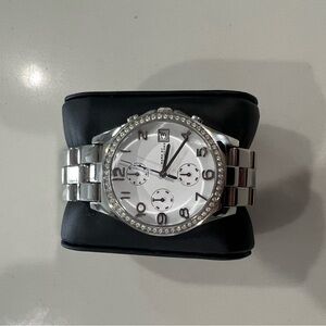 Marc Jacobs  Silver Watch with Crystal Accents